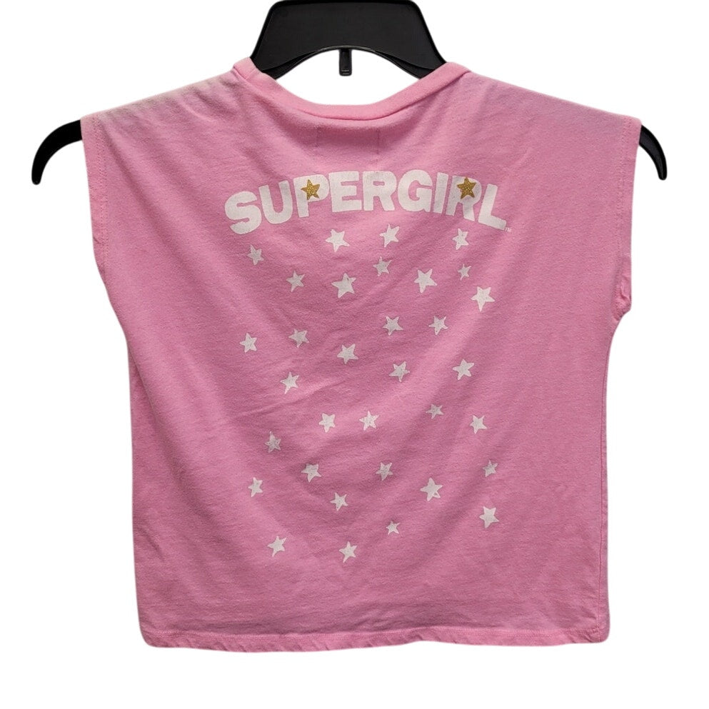 Love + Art DC Comics Girls Large PolyCotton Super Girl Star Sleeveless Shirt