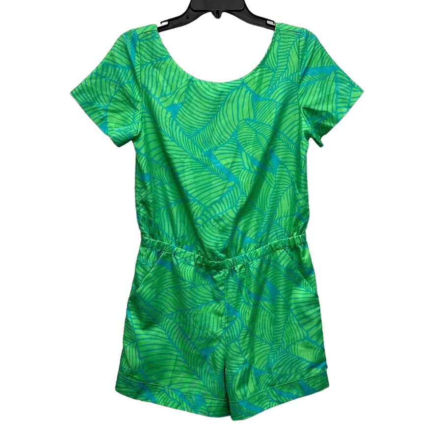 Ann Taylor Loft Womens Size 2 Tropical Cap Sleeve Elastic Waist Romper w Pockets