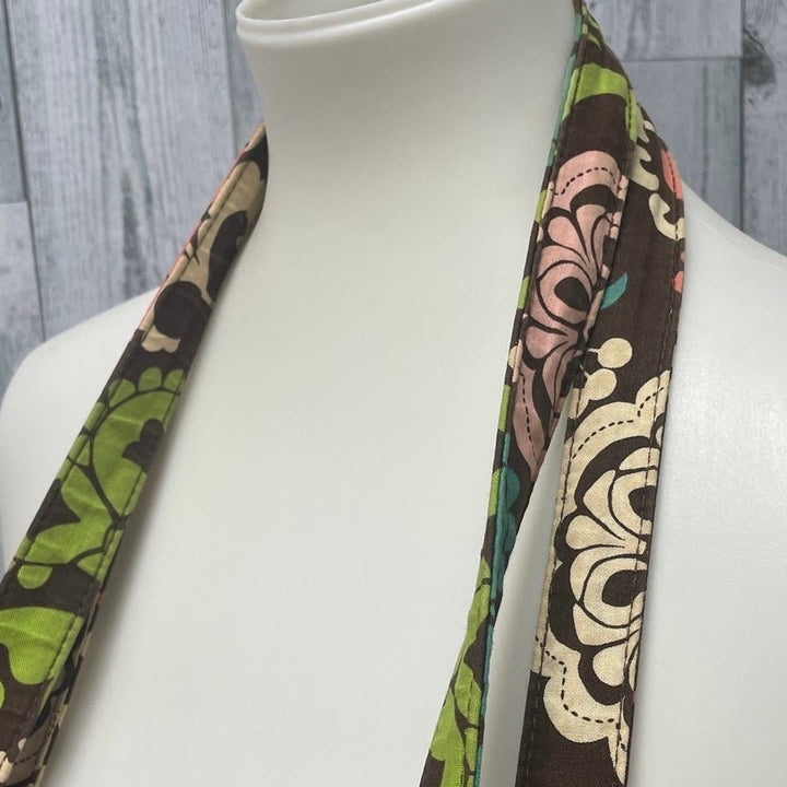 Vera Bradley Brown Pink Yellow Floral Quilted Fabric Handbag Purse Computer Bag