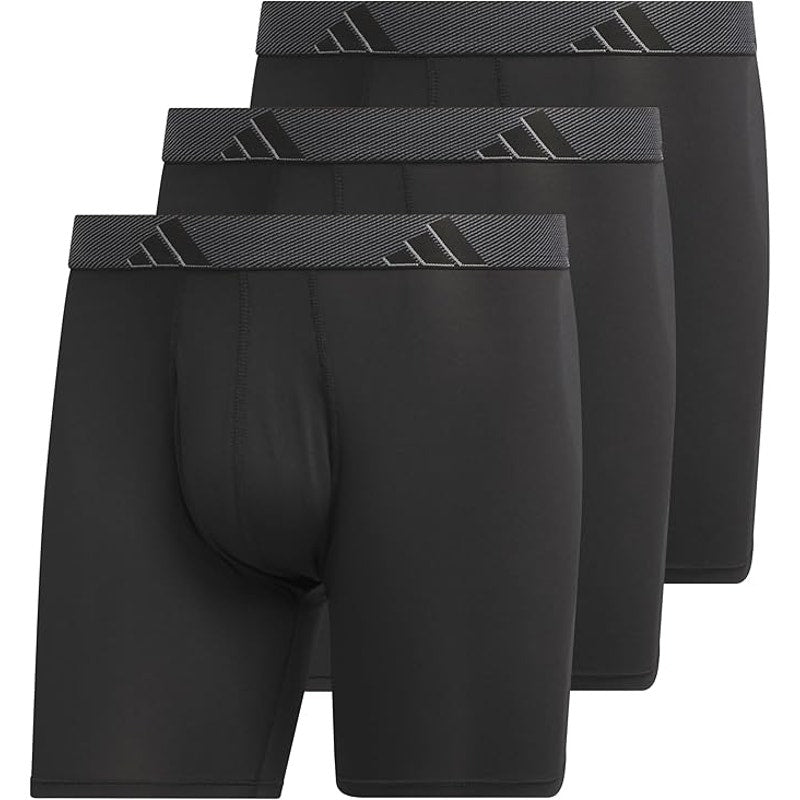 New 3 Pack Adidas Mens XL Black Quick Dry Microfiber Boxer Briefs Underwear