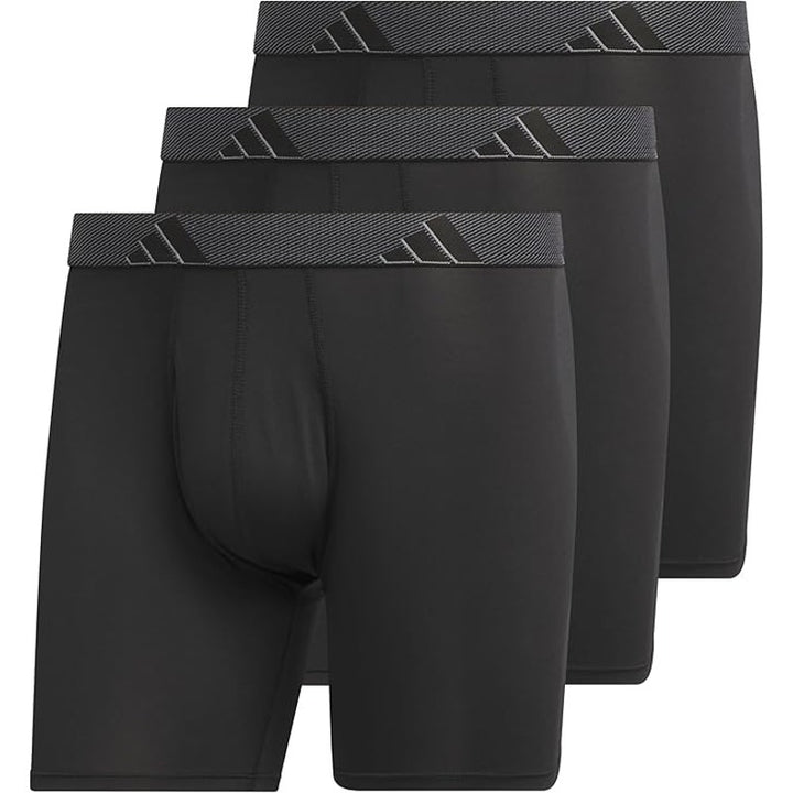 New 3 Pack Adidas Mens XL Black Quick Dry Microfiber Boxer Briefs Underwear