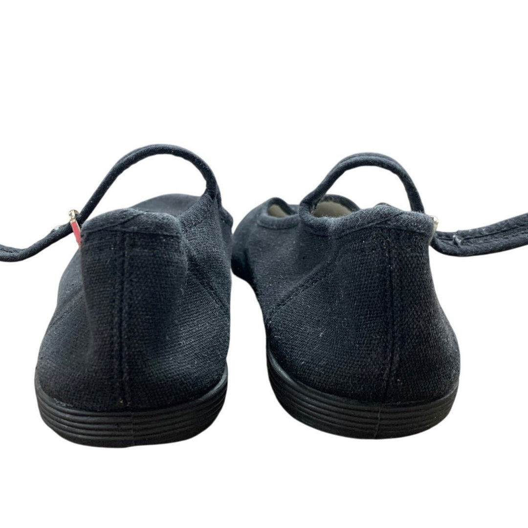 Shoes18 Womens Size 6.5 Black Foldable Portable Travel Ballet Flat Buckle Shoes