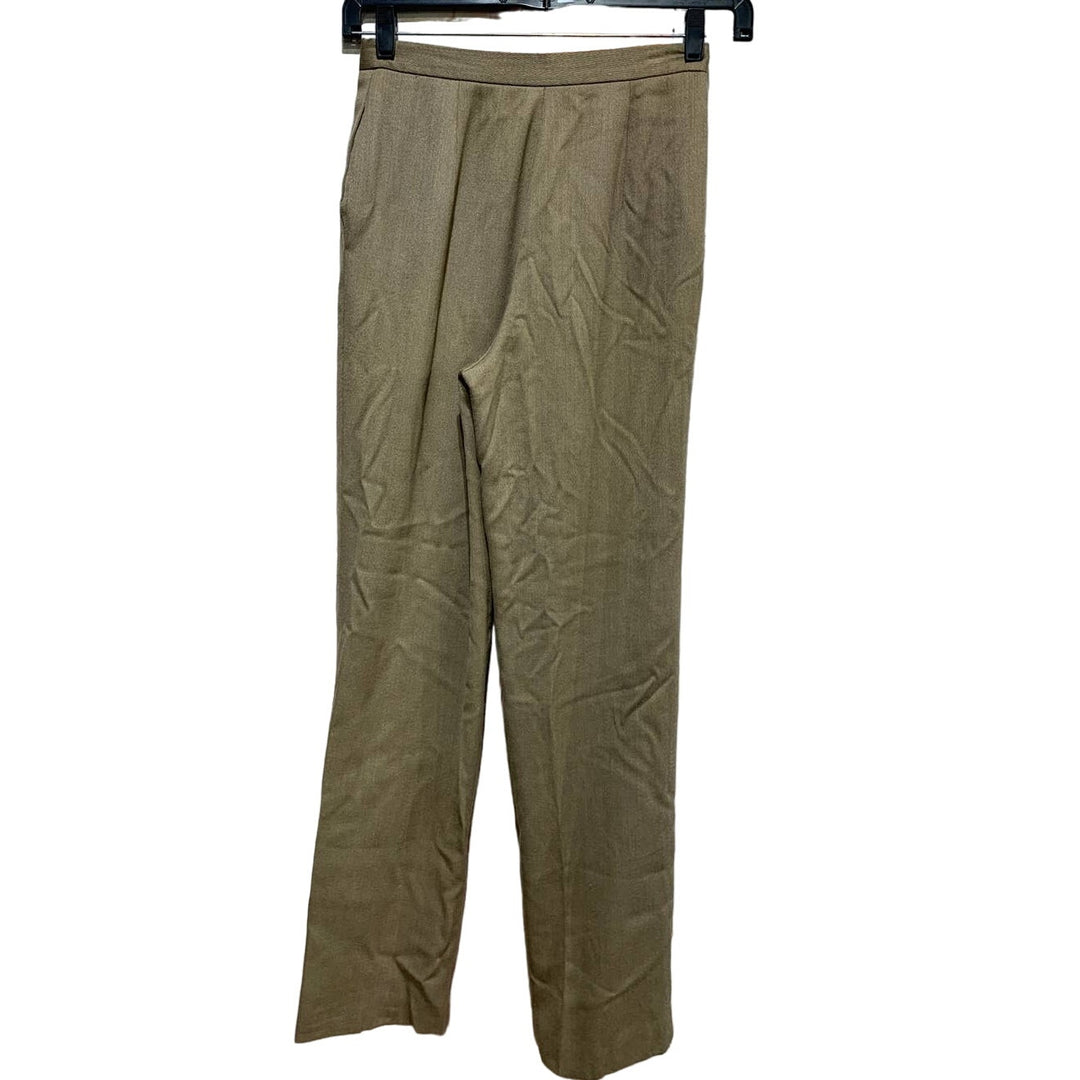 Vintage Size 8 Fully Lined Pleated Front Straight Leg Wool Blend Career Pants