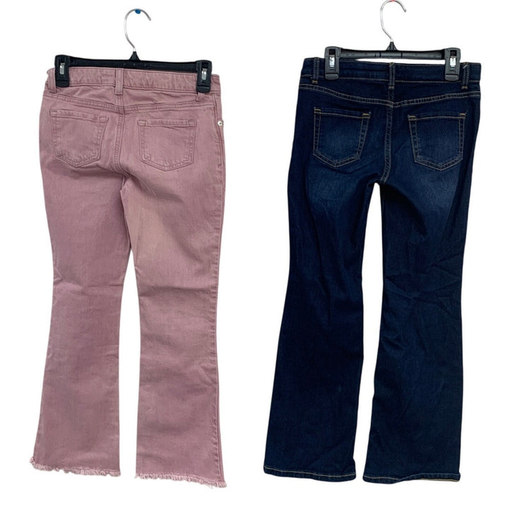2 Cat &amp; Jack Girls Size 10 Stretch Flare Boot Cut Adjustable Waist Denim Jeans