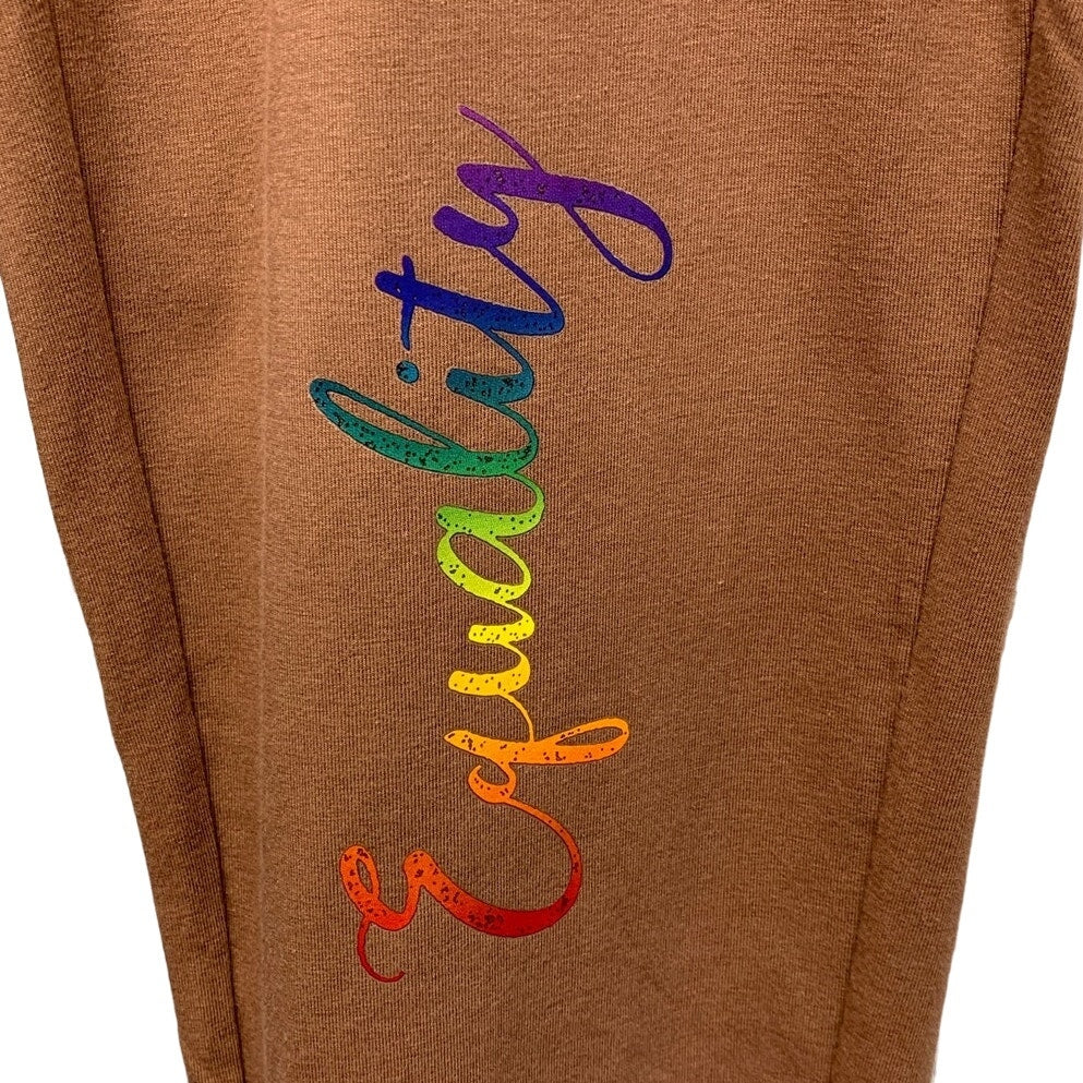 Hand Printed New Athletic Works Womens Small Petite Rainbow Equality Yoga Pants