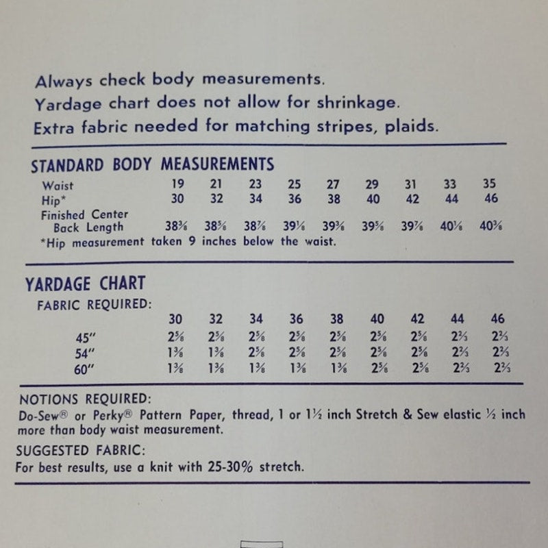 Vintage 1974 Stretch &amp; Sew 440 Long A-Line Skirt Knit Fabric Sewing Pattern