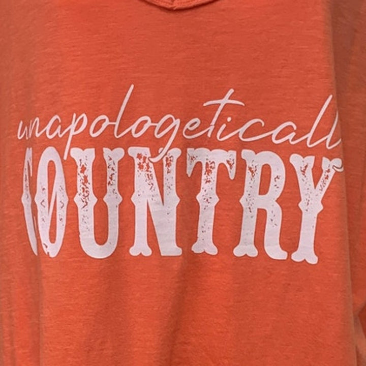 New Upcycled Hand Printed Womens Large Unapologetically Country Tee Shirt