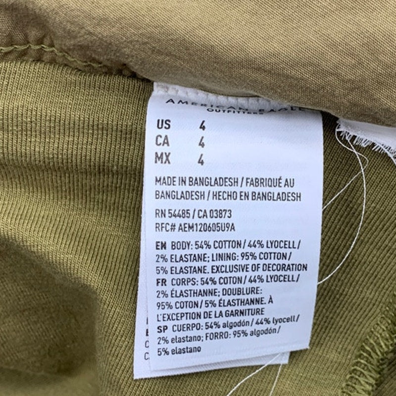 New American Eagle Womens Size 4 Army Olive Green Stretch Cotton Bubble Skort