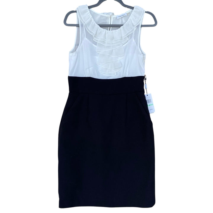 NWT New Calvin Klein Womens Size 8 100% Polyester Sleeveless Lined Sheath Dress