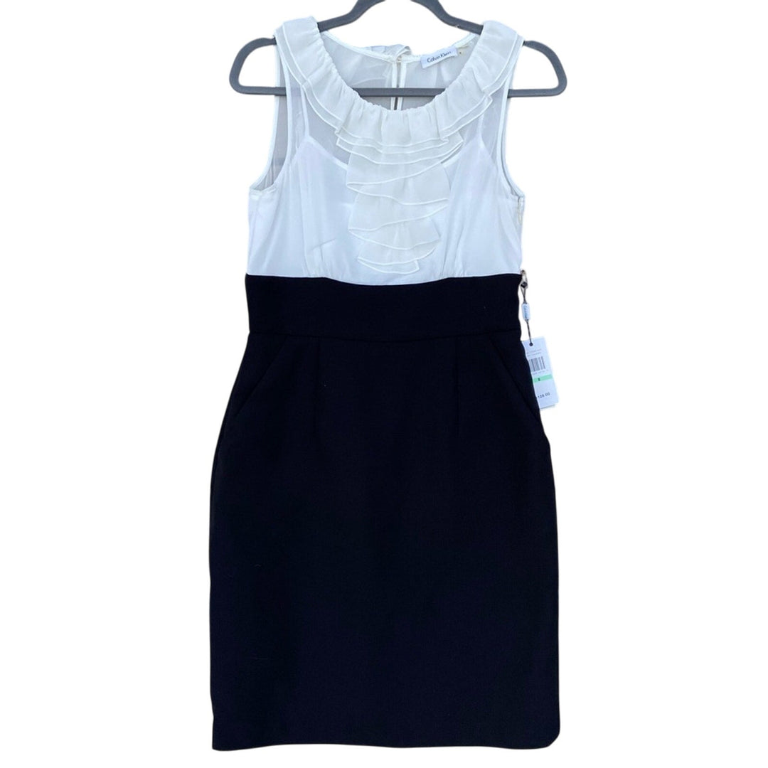 NWT New Calvin Klein Womens Size 8 100% Polyester Sleeveless Lined Sheath Dress