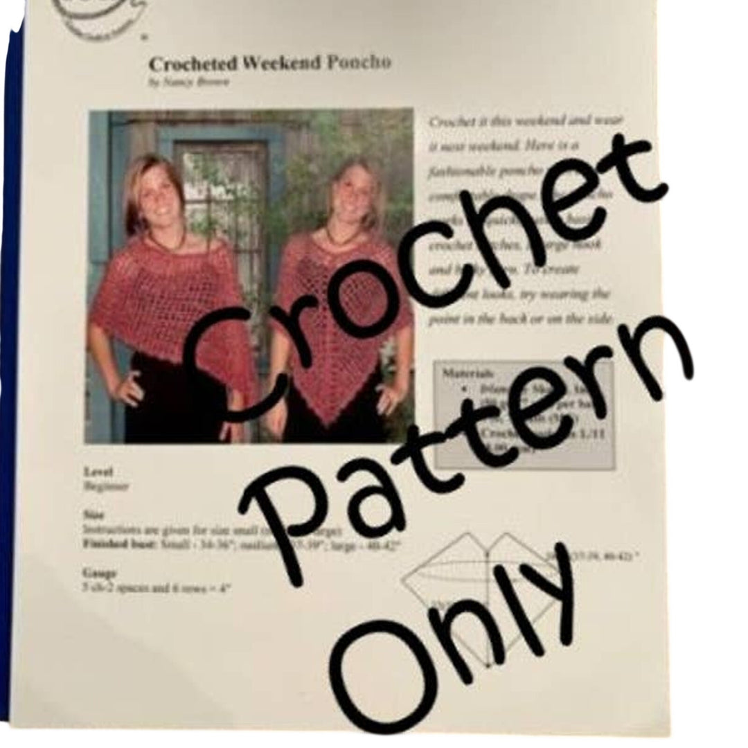 New Crochet Guild of America CGOA-015 by Nancy Brown Weekend Poncho Pattern