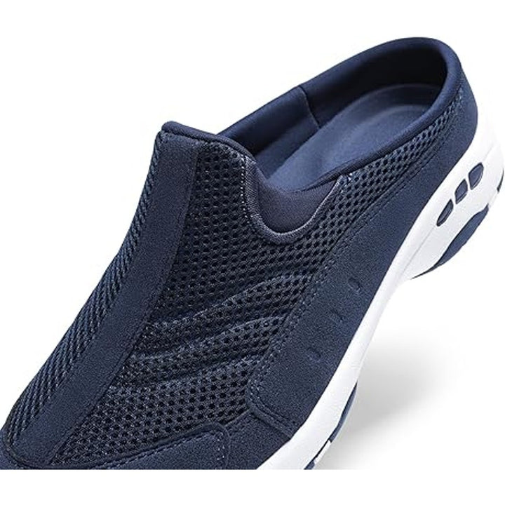 Dream Pairs Womens Size 7.5 Navy Blue White Slide On Mule Sneaker Athletic Shoes