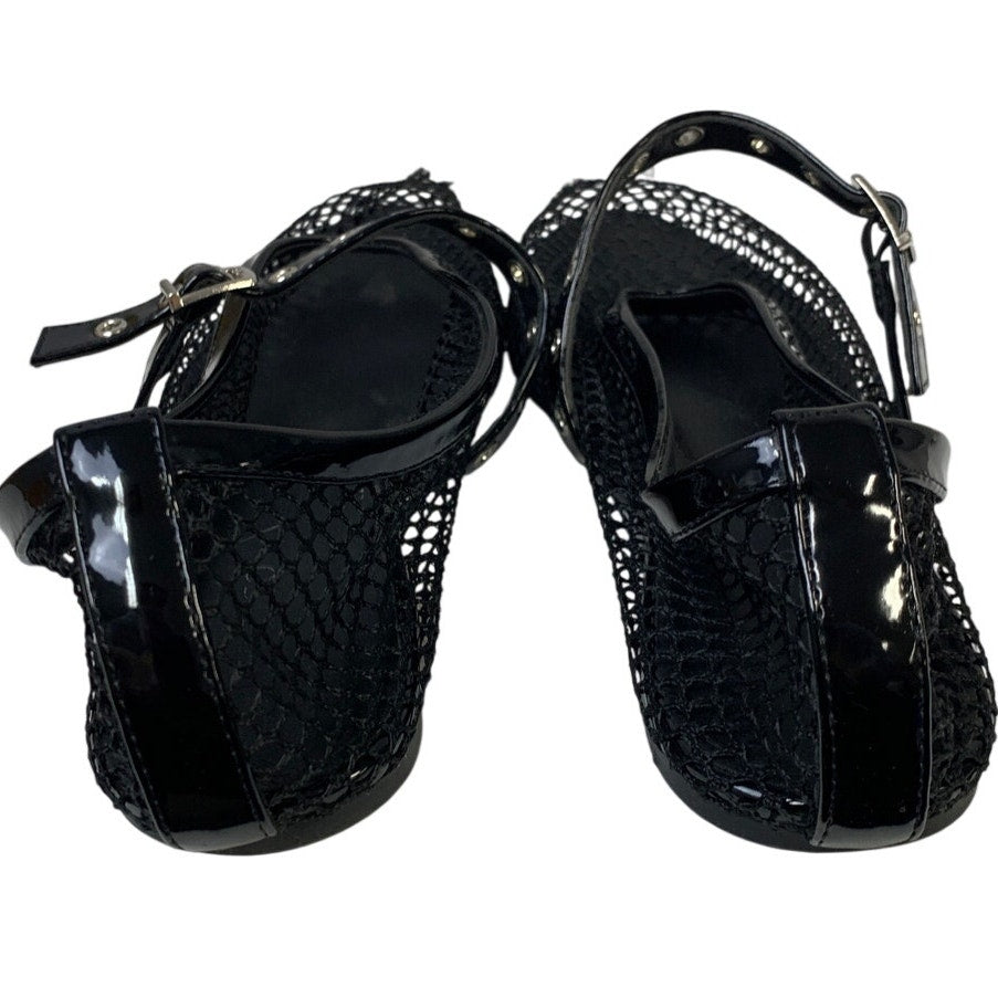 Coutgo Womens Size 9.5 Black Mary Jane Ballet Flats Closed Round Toe Mesh Shoes