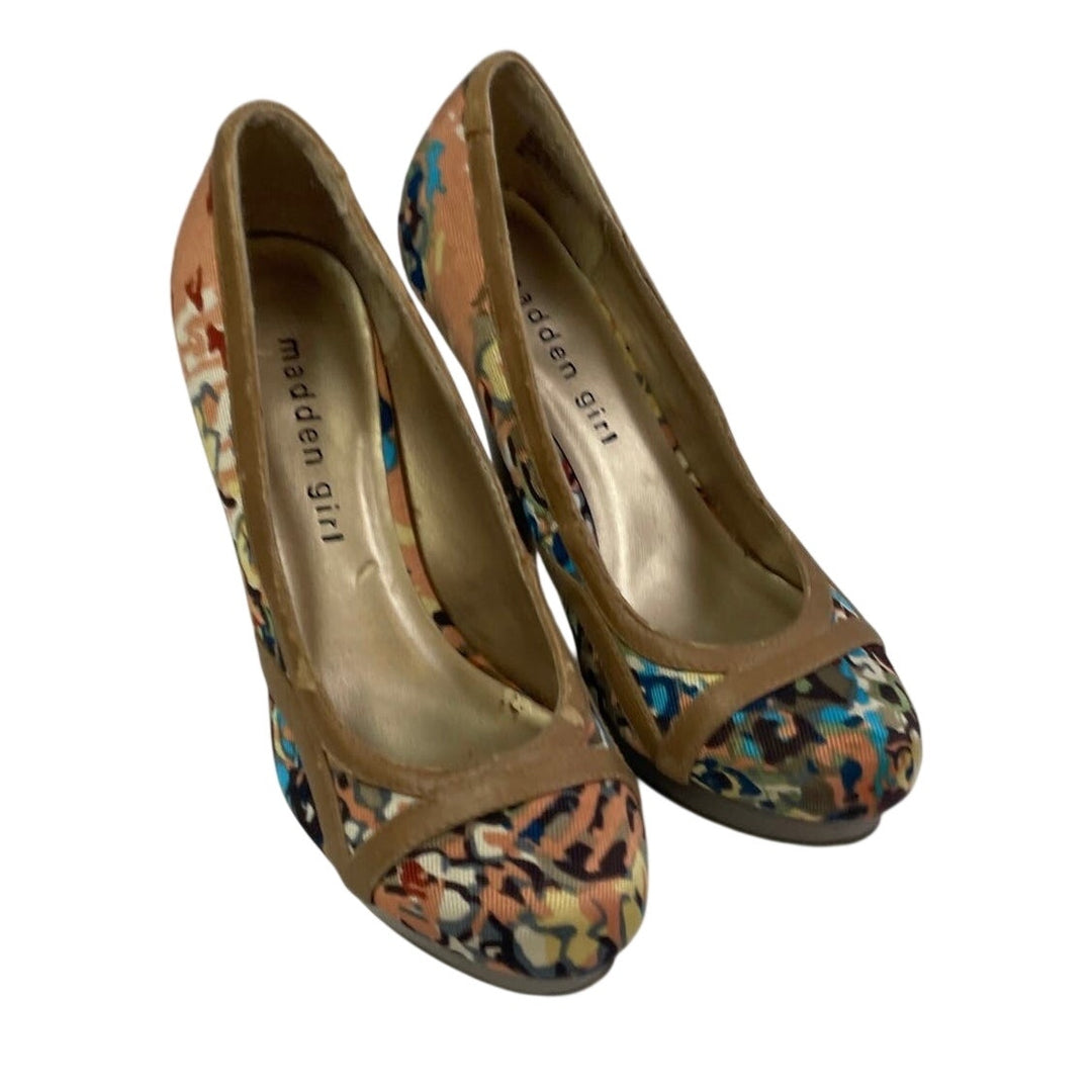 Madden Girl Alexsa Womens US Size 6.5 Colorful Animal Print High Platform Heels