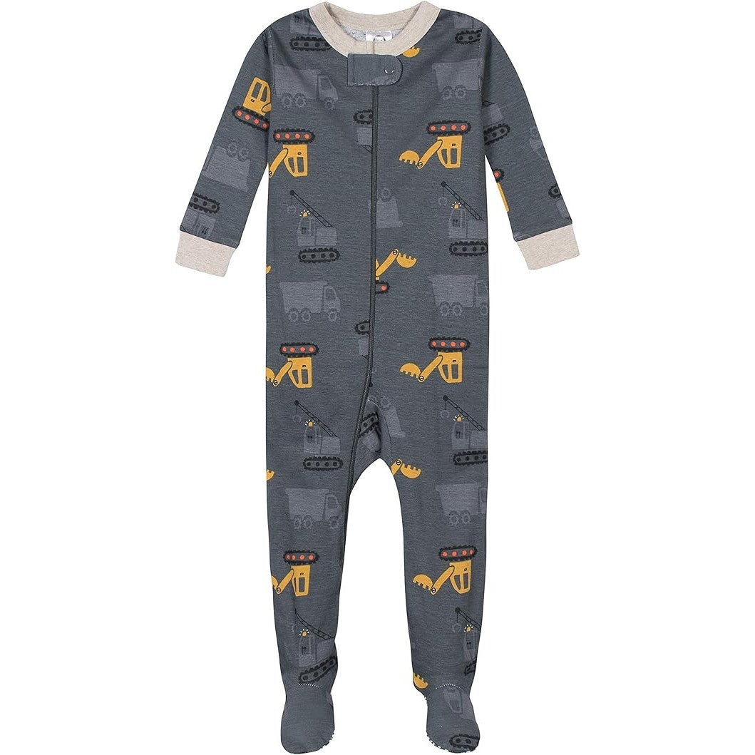 New 4-Pack Gerber Baby Boy Size 9 Months Brown Dog Truck Bear Footed Pajamas