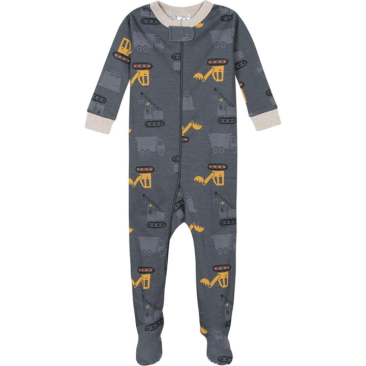 New 4-Pack Gerber Baby Boy Size 9 Months Brown Dog Truck Bear Footed Pajamas
