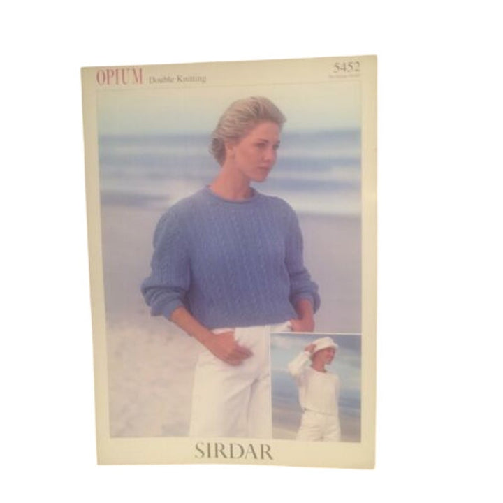 New Sirdar 5452 Opium Double Knitting Pullover Cardigan Sweater Knitting Pattern