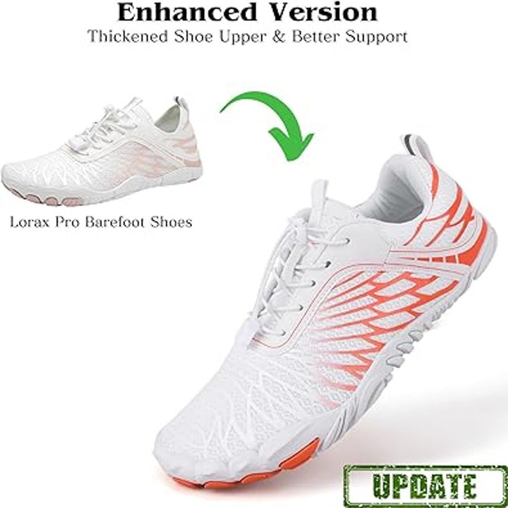 New HiGropcore Womens Size 6 White Orange Lace Up Breatheable Barefoot Shoes
