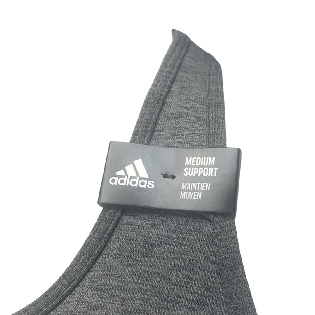 New Adidas Large 44DD Gray Medium Support Removeable Pads Training Sports Bra