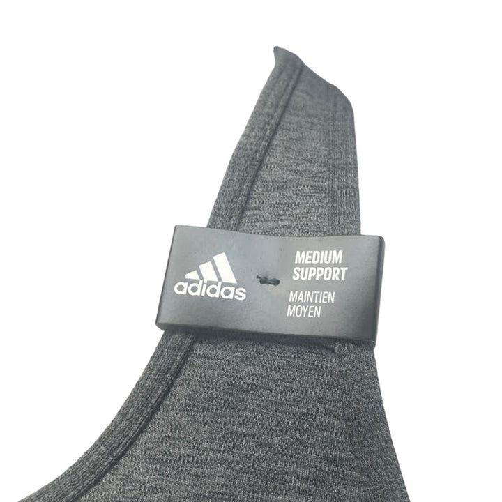 New Adidas Large 44DD Gray Medium Support Removeable Pads Training Sports Bra