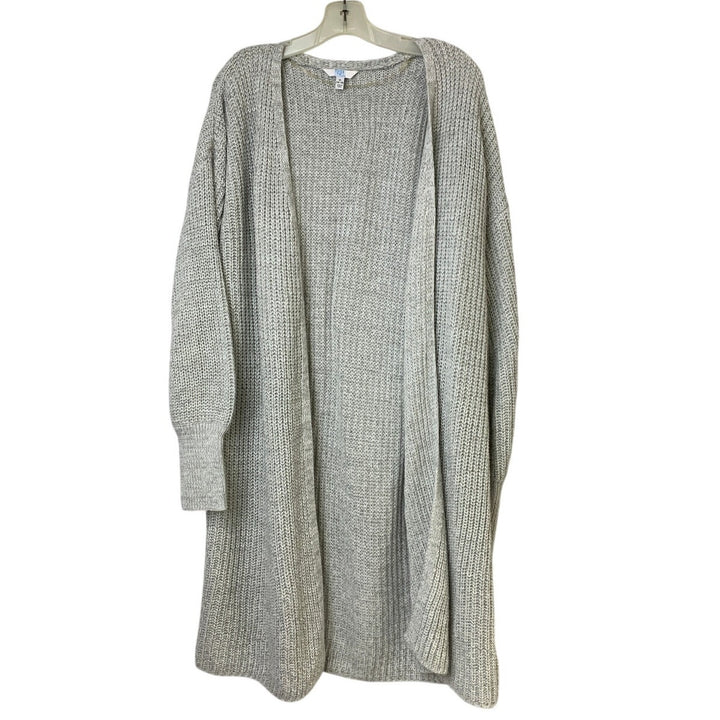Time And Tru Womens XL Gray Long Sleeve Open Front Knit Cardigan Sweater