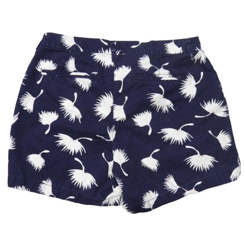 2 ELLE Old Navy Womens Size 4 Blue Floral Short Cotton Blend Shorts w Pockets