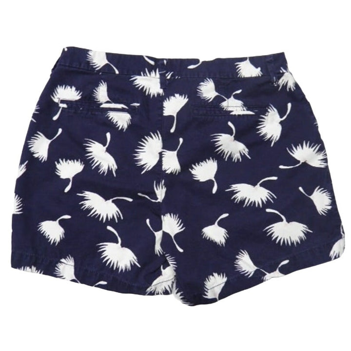2 ELLE Old Navy Womens Size 4 Blue Floral Short Cotton Blend Shorts w Pockets