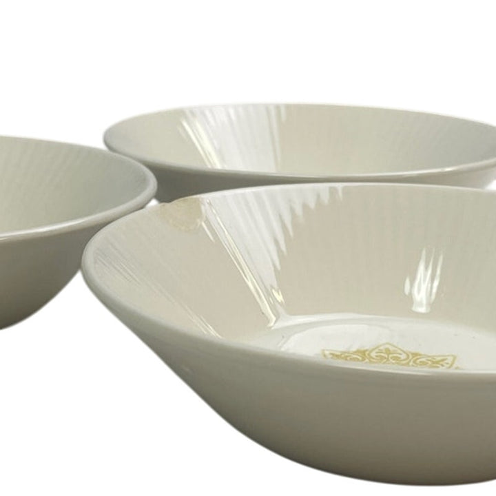 3 Vintage 1960s Sheffield Serenade Solid White Gold 5.5" Ceramic Shallow Bowls