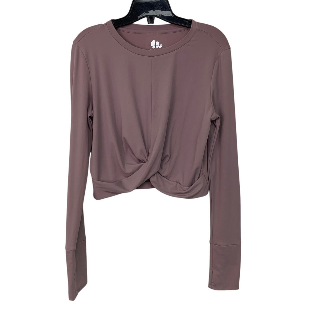 Triple A Apparel LTD Womens Large Long Sleeve Crew Neck Stretchy Cropped Top