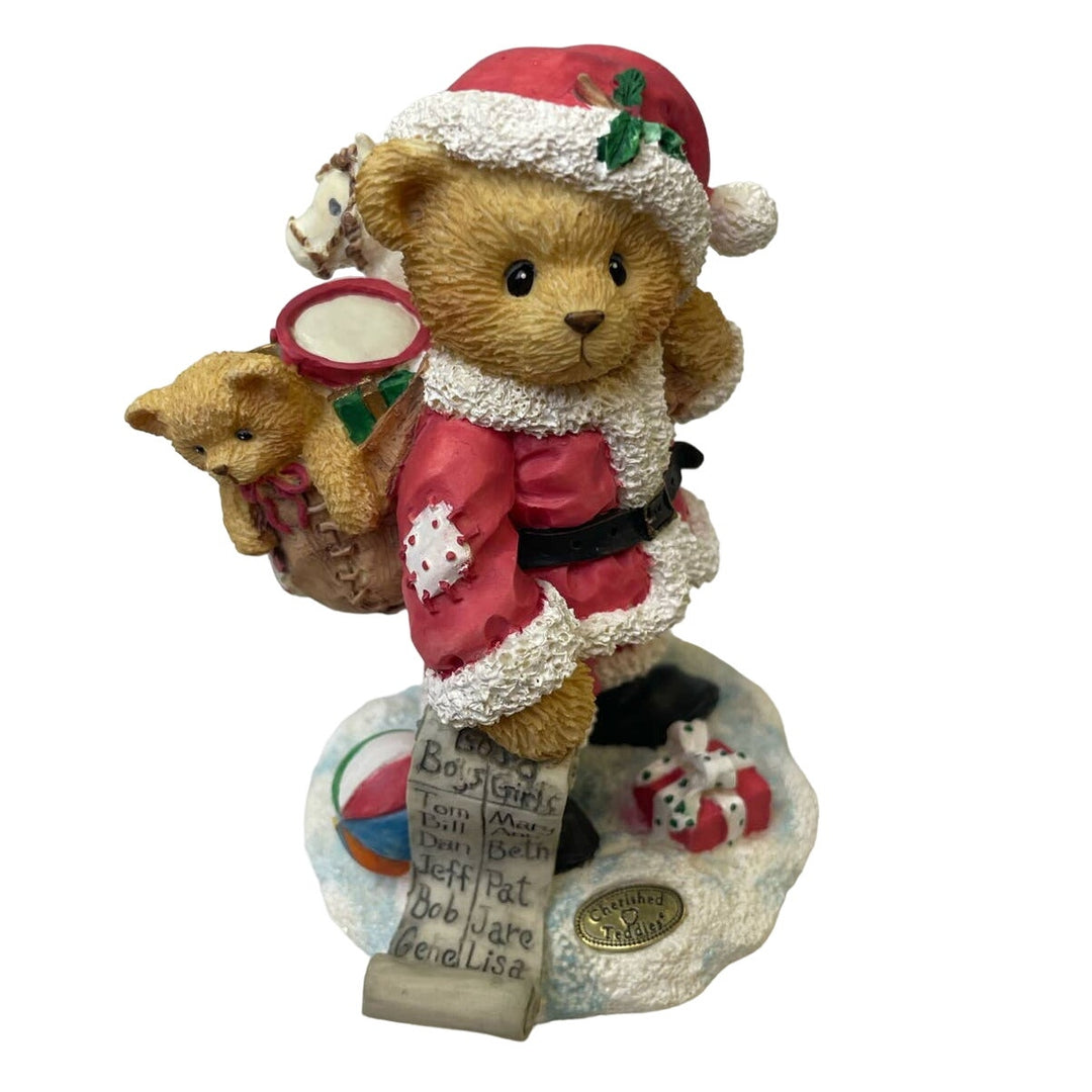 Vintage 1995 Cherished Teddies Nickolas Christmas Santa You&