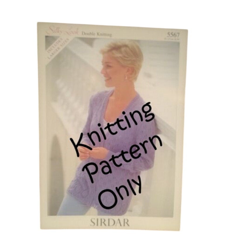 New Sirdar 5567 Silky Look Double Knitting DK Cardigan Sweater Top Pattern