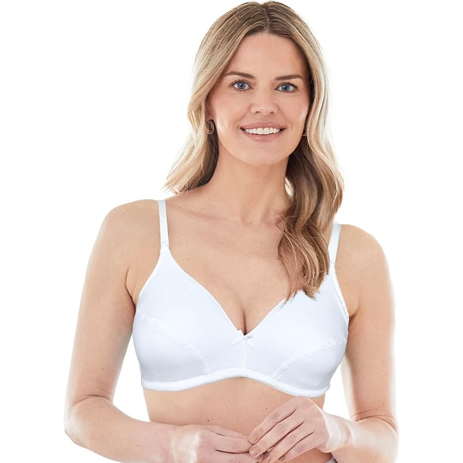 New Bestform Womens 36D 5006255 Cotton Wireless Bra with Lightly Lined Cups