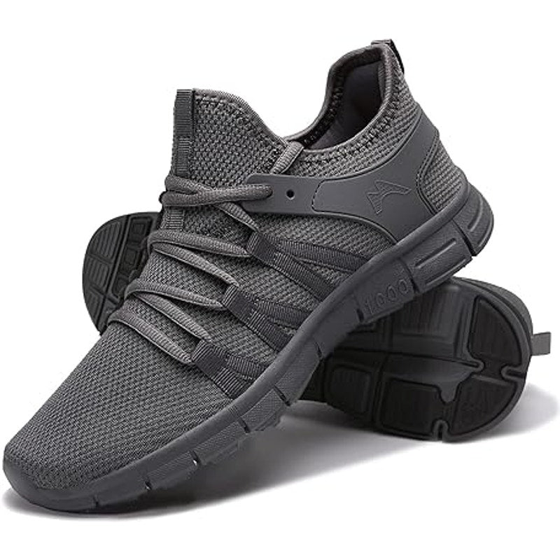 Inzcou Mens Size 9 Gray Lace Up Lightweight Non Slip Running Gym Athletic Shoes