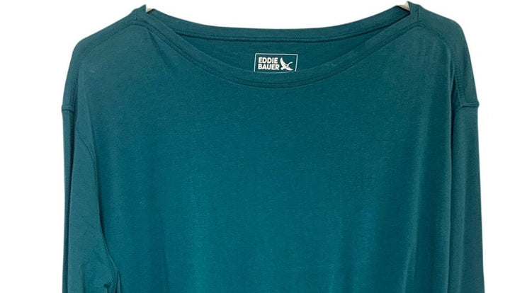 New Eddie Bauer Womens Medium Tall Long Sleeve Tempo Boat Neck Tee