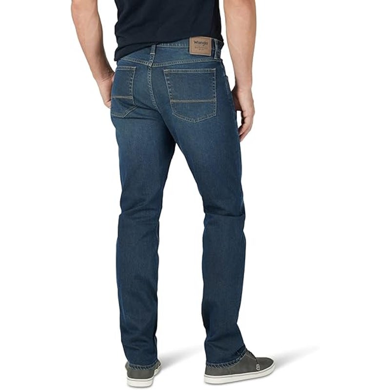 Wrangler Authentics Mens 33 X 30 Athletic Fit Stretch Denim Blue Jeans w Flaw