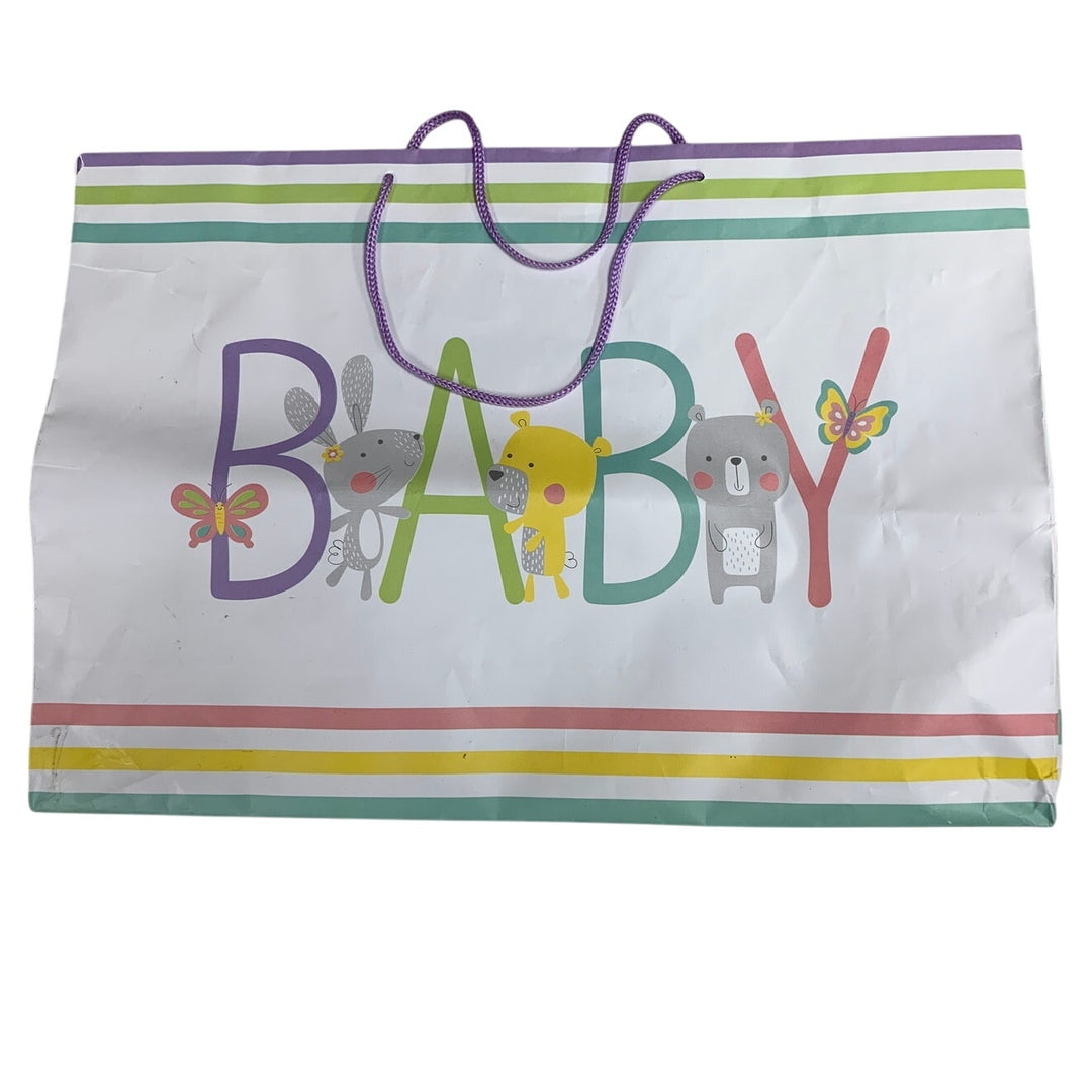 Lot of 8 Baby Girl Shower Birthday Floral Gift Bags w Handles in Great Condition