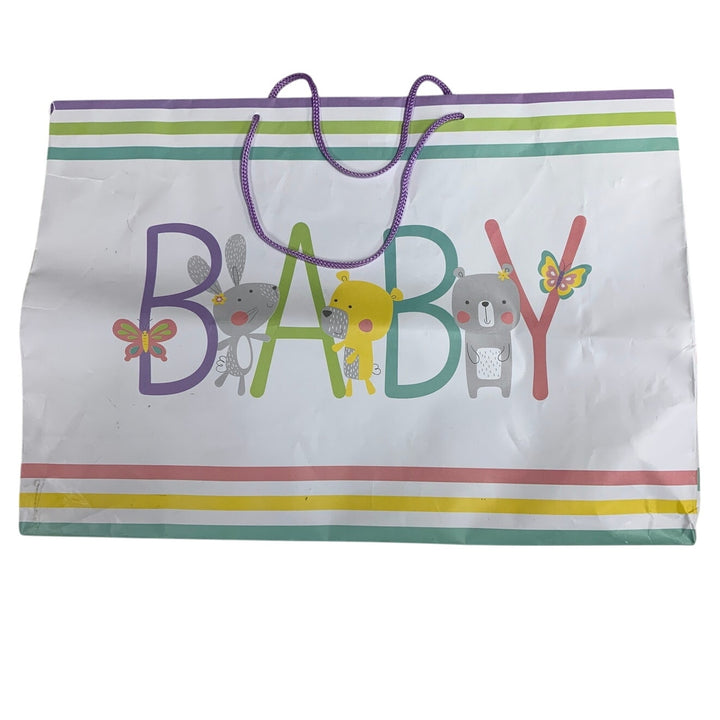 Lot of 8 Baby Girl Shower Birthday Floral Gift Bags w Handles in Great Condition