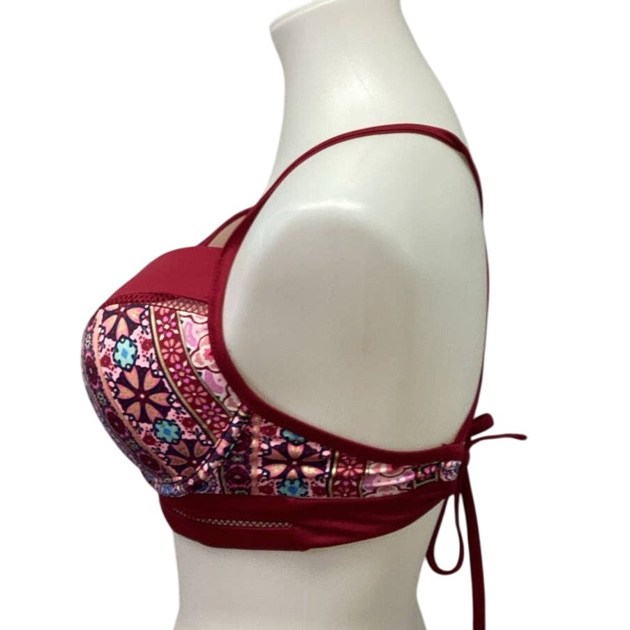 Shade &amp; Shore 36D Underwire Criss Cross Strap Nylon Blend Bikini Swim Top ONLY