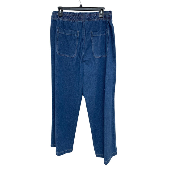 New American Eagle Womens Medium Stretch Drawstring Waist Blue Denim Pants