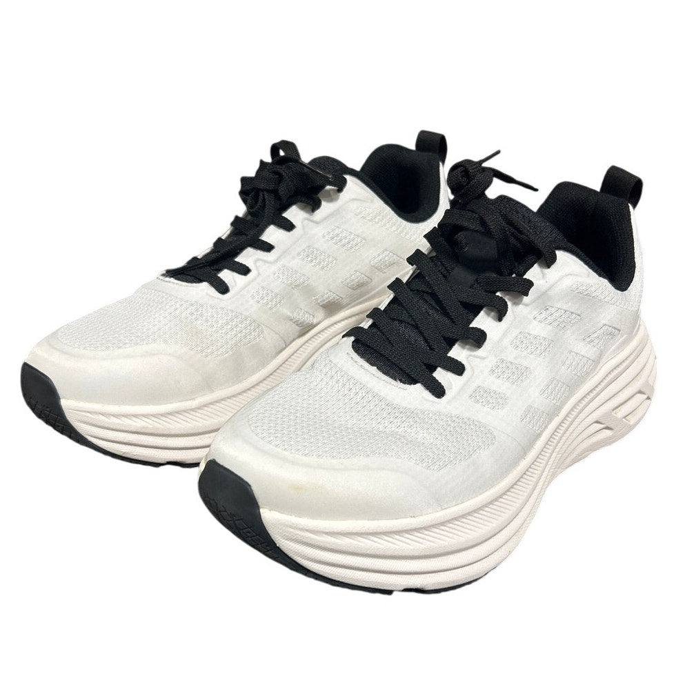 Nortiv 8 Womens Size 8.5 White Black Sneakers Lace Up Round Toe Tennis Shoes