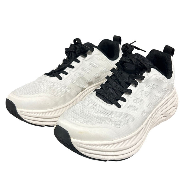 Nortiv 8 Womens Size 8.5 White Black Sneakers Lace Up Round Toe Tennis Shoes