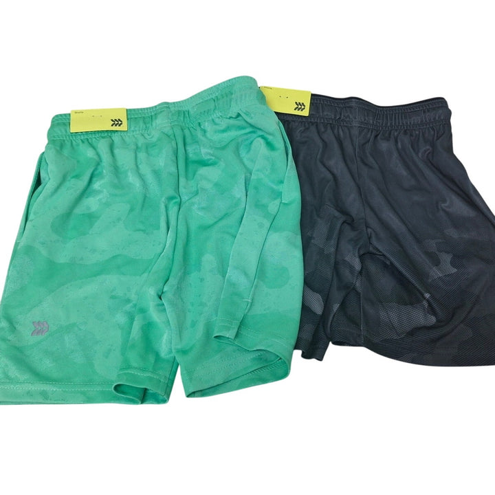 2 New All in Motion Boys XS (4/5) Elastic Drawstring Waist Long Sport Shorts