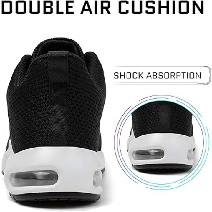 Mishansha Womens Size 7 Black White Air Cushion Running Sneakers Athletic Shoes