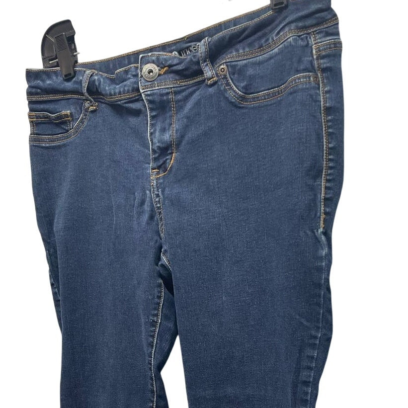 Maurices Large Regular Stretch Cotton Spandex Straight Leg Denim Blue Jeans