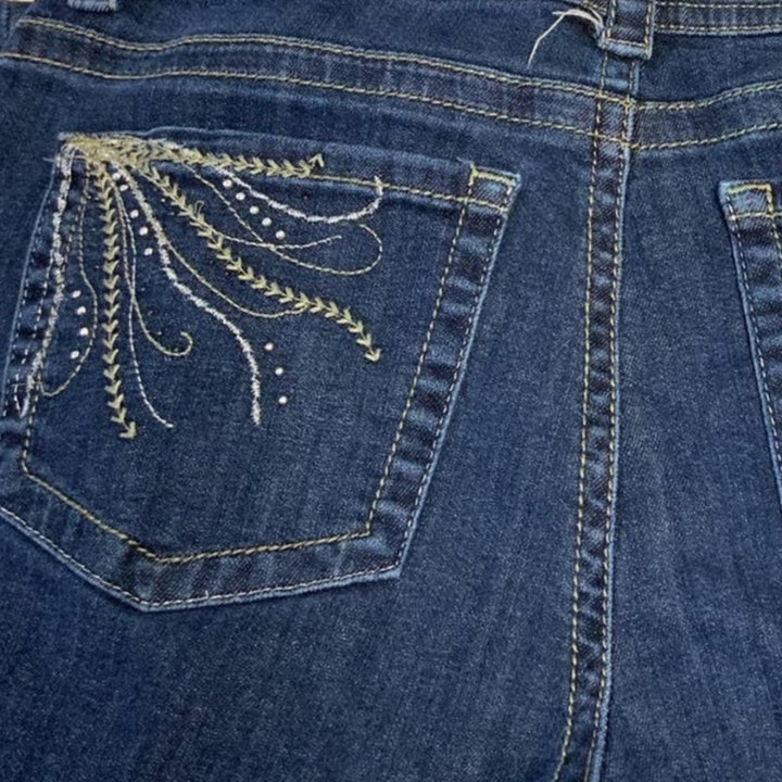 Lee Size 16 Long Slender Secret Lower on the Waist Cotton Blend Denim Blue Jeans