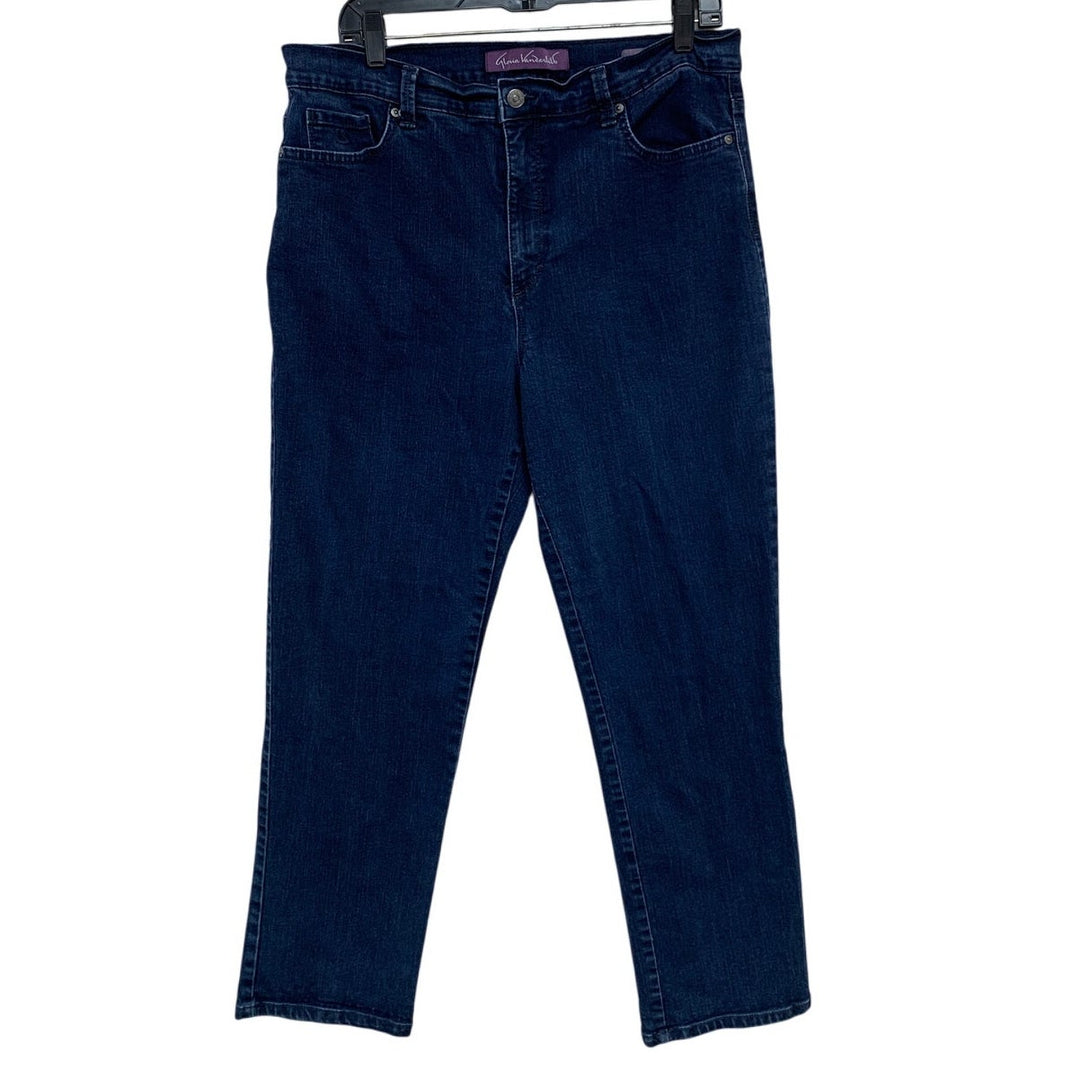 Gloria Vanderbilt Womens Size 16 Cotton Blend Amanda Dark Wash Denim Blue Jeans