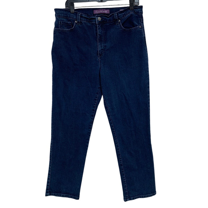 Gloria Vanderbilt Womens Size 16 Cotton Blend Amanda Dark Wash Denim Blue Jeans