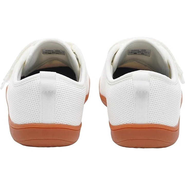 New Whitin Girls 12 White Canvas Hook Loop Wide Toe Box Zero Drop Sneaker Shoes