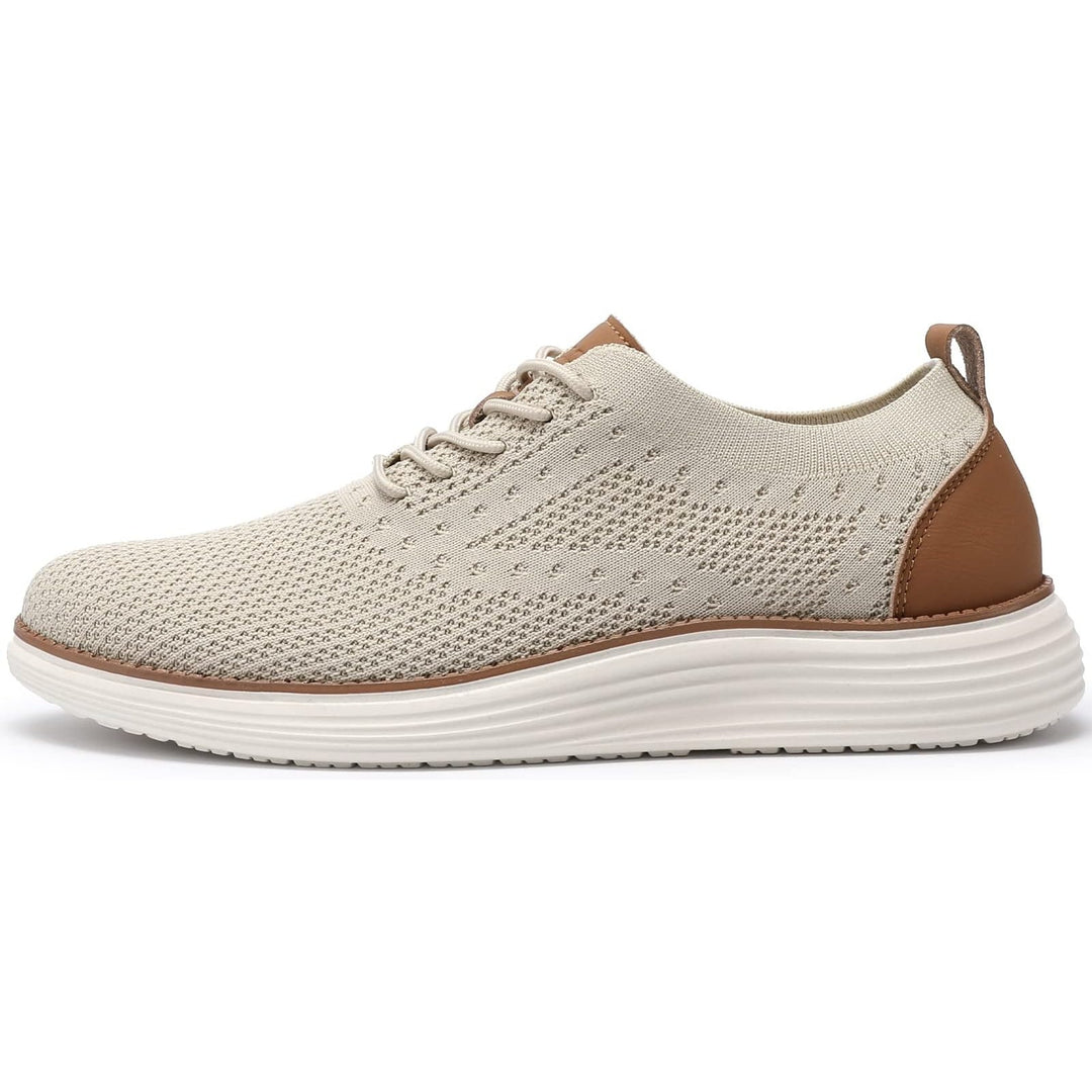 Vilocy Mens Size 10 Tan Brown Lace Up Knit Mesh Casual Oxford Sneakers Shoes