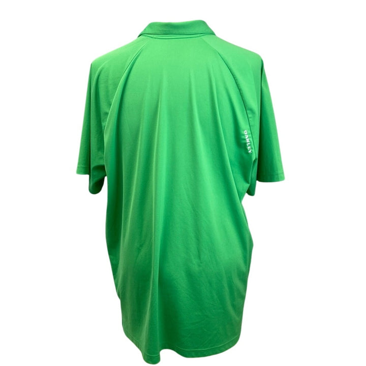 Oakley Mens XXL Neon Green 100% Polyester Collared Short Sleeve Polo Shirt